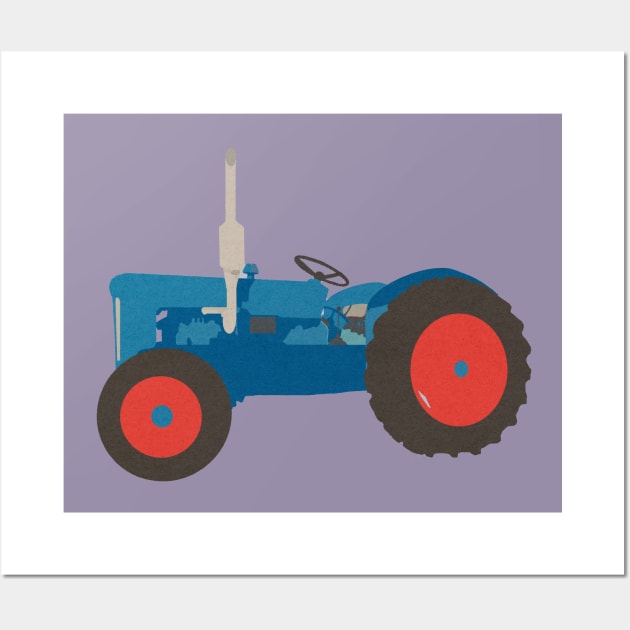 Blue tractor Illustration_No_01 Wall Art by seadogprints